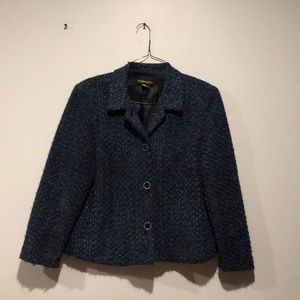 Vintage Requirements Dark Blue Tweed Chenille Blazer